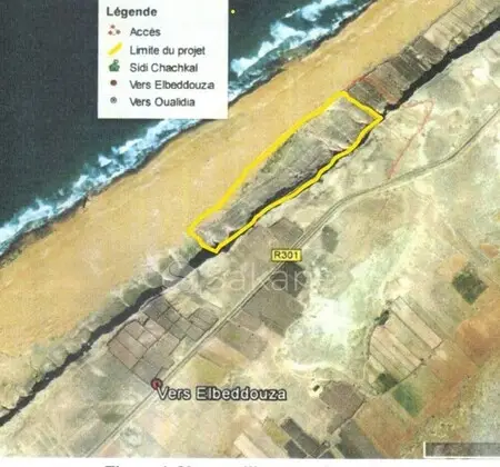 Terrain titré d'exception en bord de mer Cap Beddouza pour Projet touristique